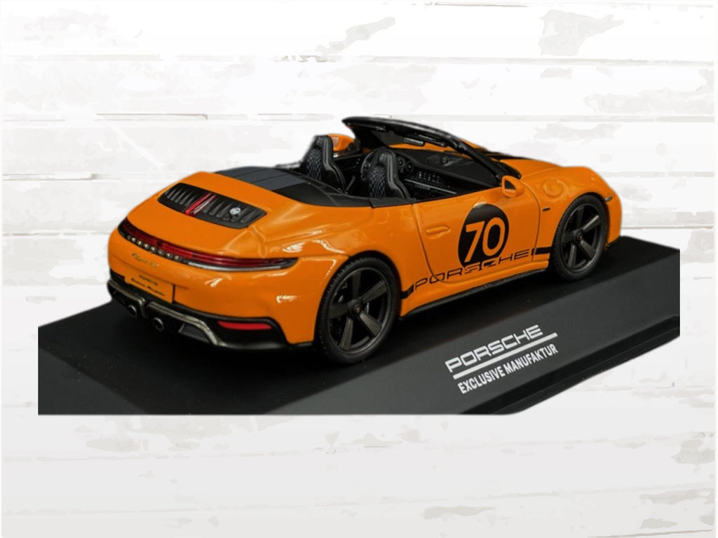 Porsche 911 Spirit 70 Cabriolet 2025 Signal Orange 1:43 Model Car