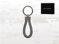 Porsche Design Keyring, Leather Cord, Anthracite Grey, Gift Box