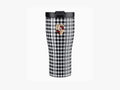 Porsche Thermos Mug: Pepita Houndstooth Design, Stainless Steel Travel Cup