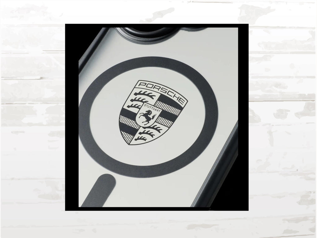 Porsche iPhone 17 Case I Customisable I Black Transparent MagSafe Cover