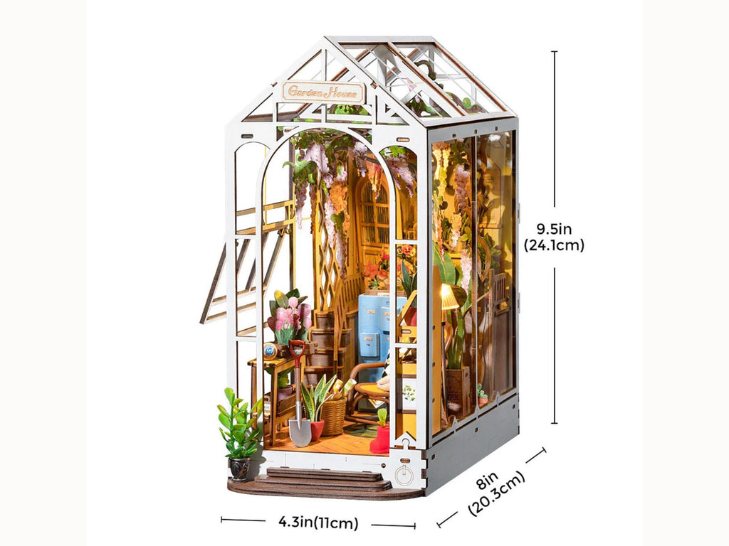 DIY Garden Book Nook Kit: Greenhouse Shelf Insert, French Style Miniature