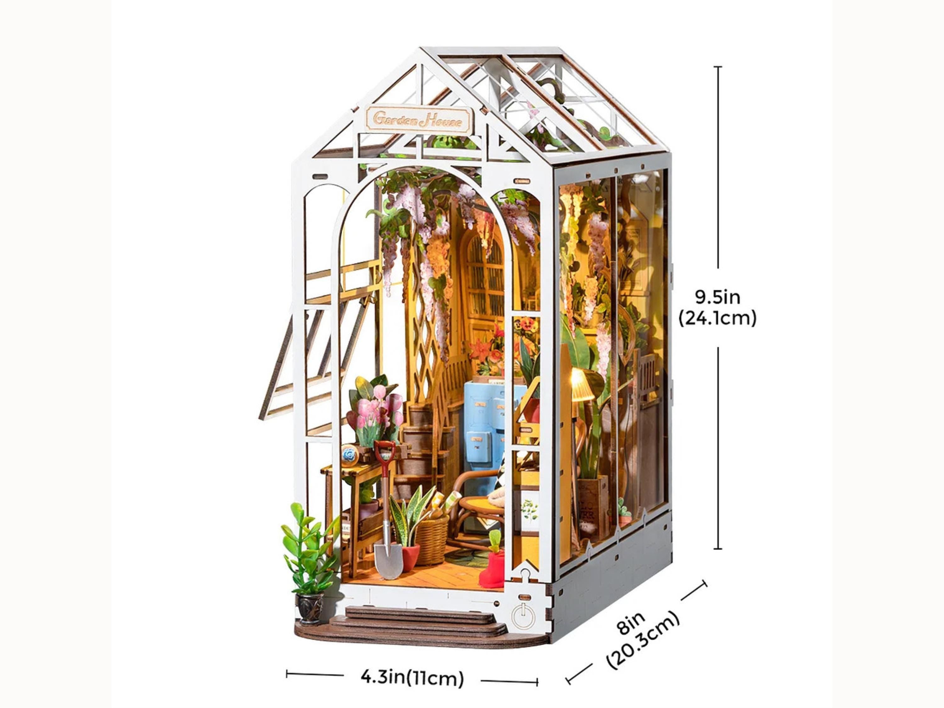 DIY Garden Book Nook Kit: Greenhouse Shelf Insert, French Style Miniature