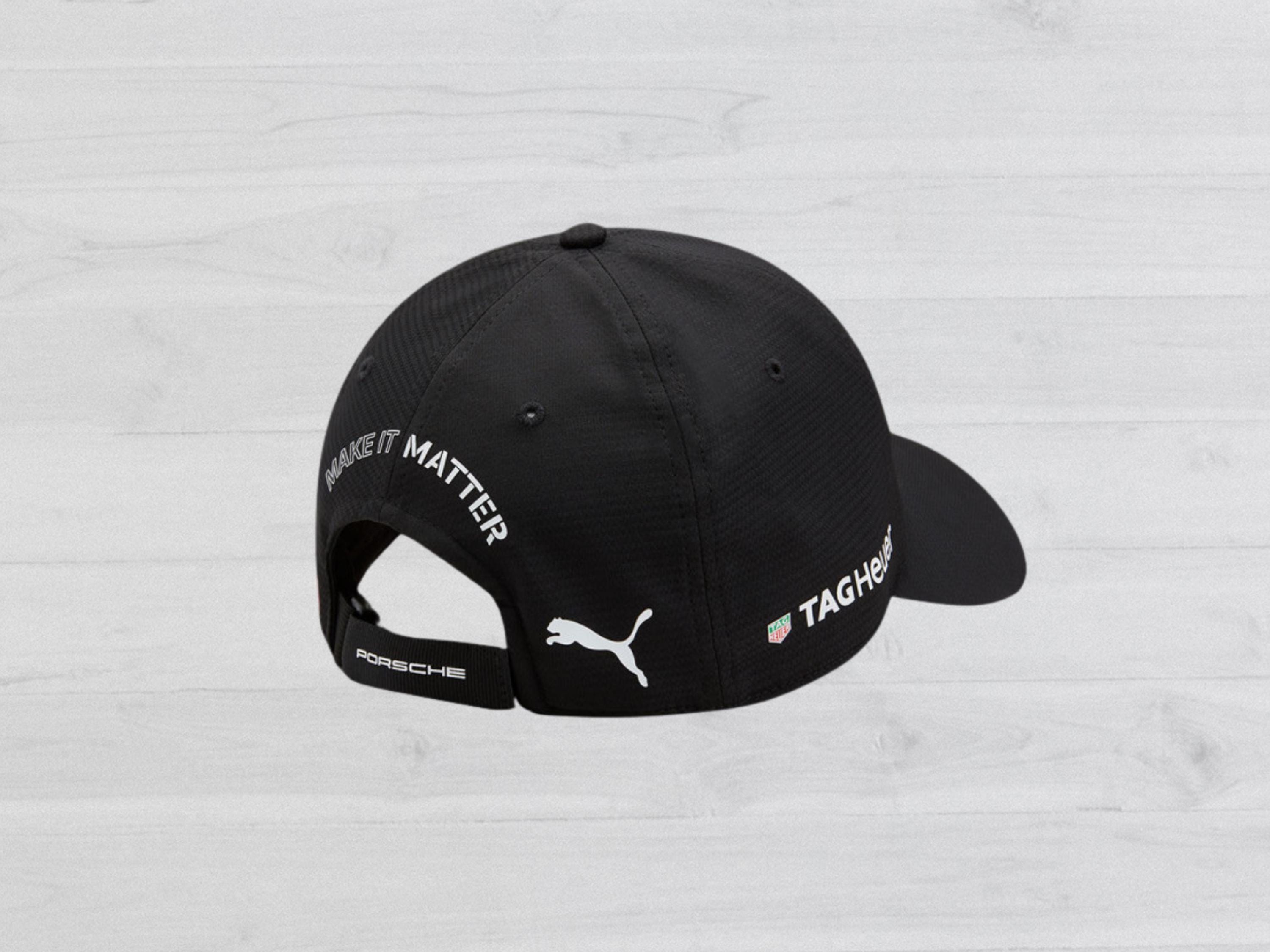 Porsche Motorsport Cap: Tag Heuer Edition, Puma Design - Black Racing Hat