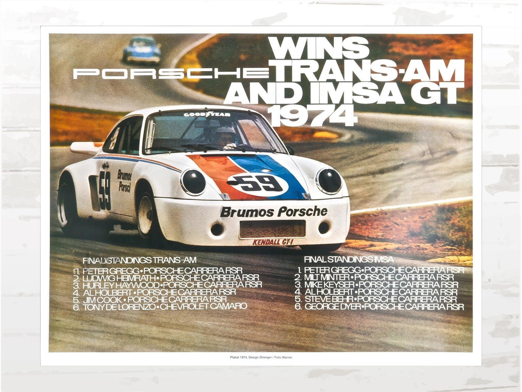 Porsche Poster Trans-Am & IMSA GT 1974 Poster, Brumos Porsche Racing