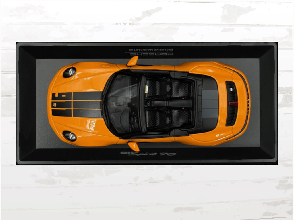 Porsche 911 Spirit 70 Cabriolet 2025 Signal Orange 1:43 Model Car