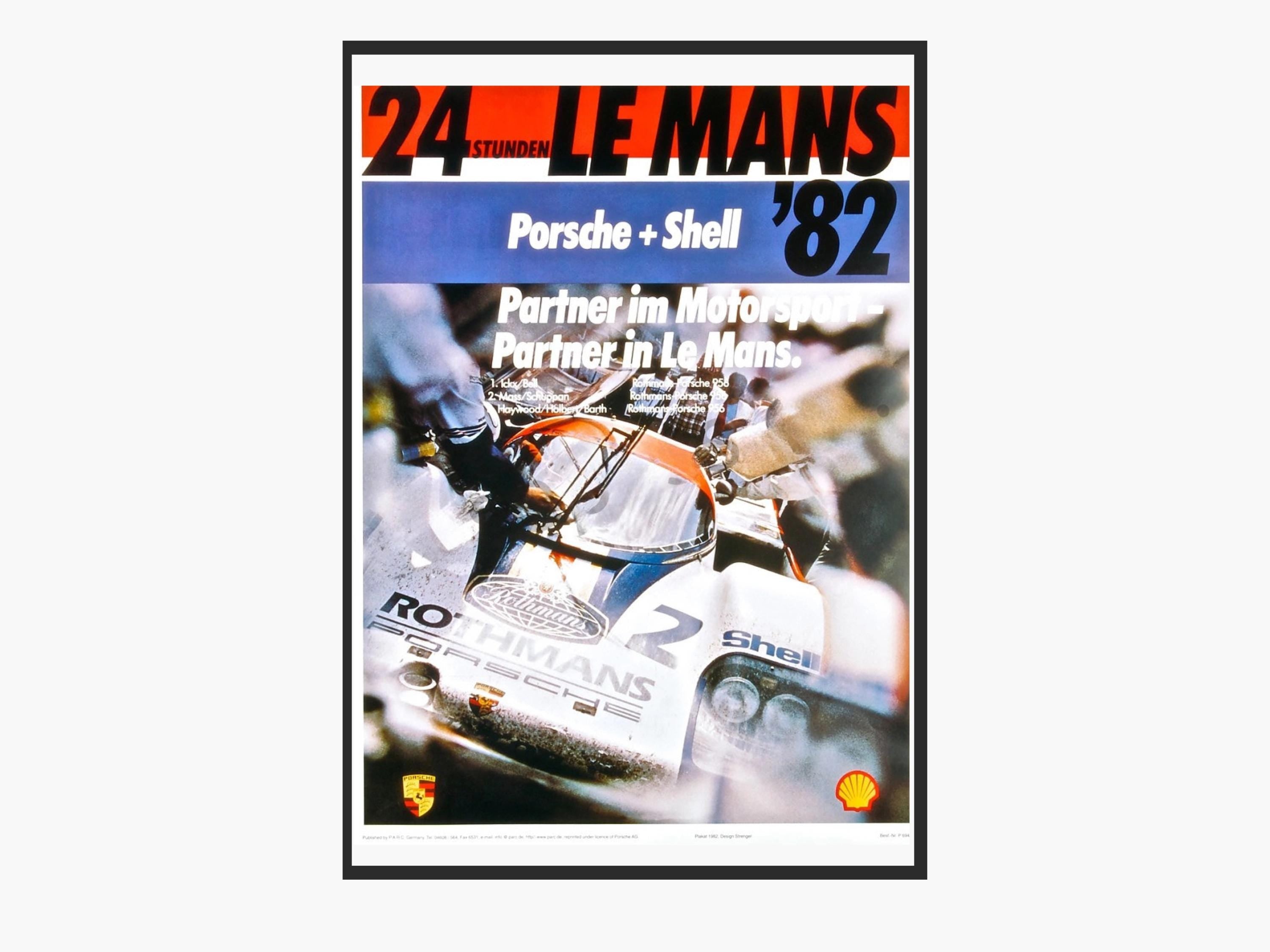 Retro Porsche Poster 24 Hours of Le Mans 1982 Poster - Racing Memorabilia, Collector's Gift