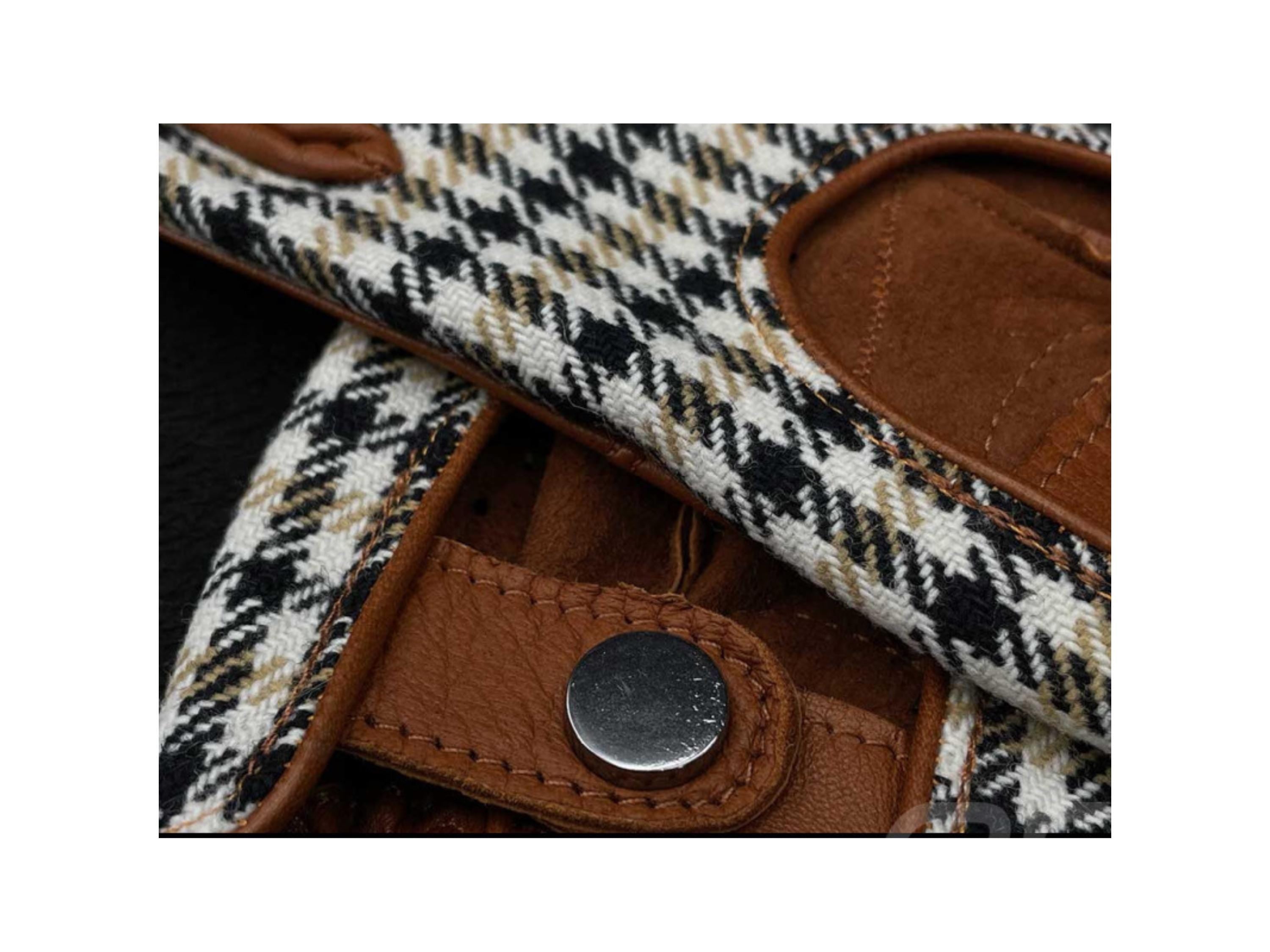 Pepita Leather Driving Gloves: Brown Racing Gloves