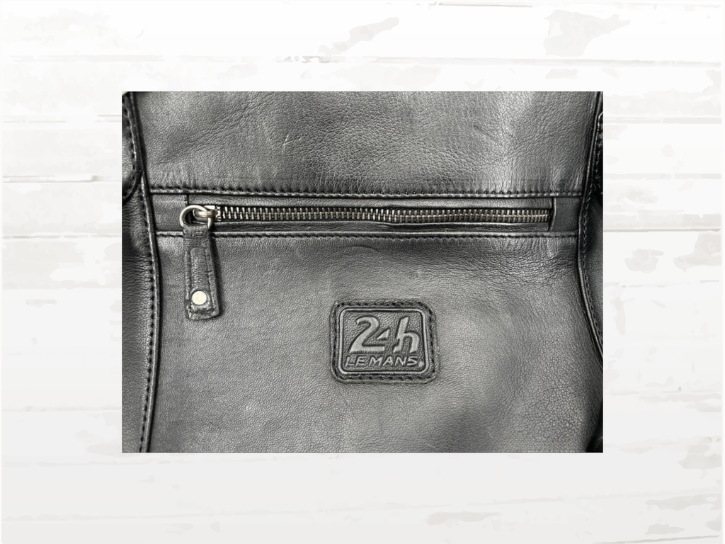 24h Le Mans Big Leather Travel Bag Ken 72h - Black Vintage Racing