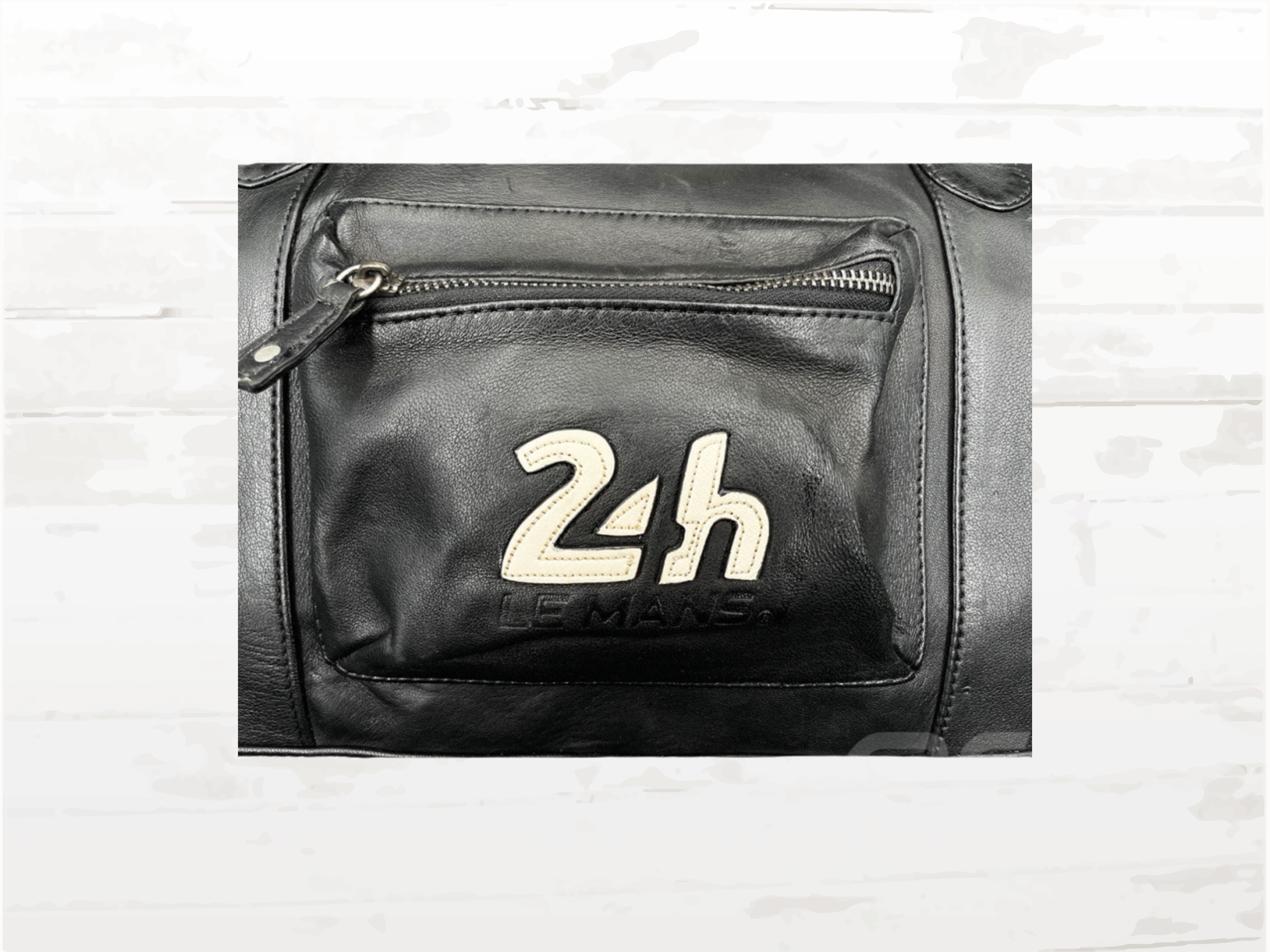 24h Le Mans Big Leather Travel Bag Ken 72h - Black Vintage Racing