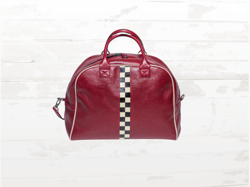 24h Le Mans Leather Helmet Bag Mick - Dark Red Racing Heritage