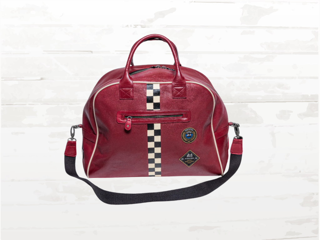 24h Le Mans Leather Helmet Bag Mick - Dark Red Racing Heritage