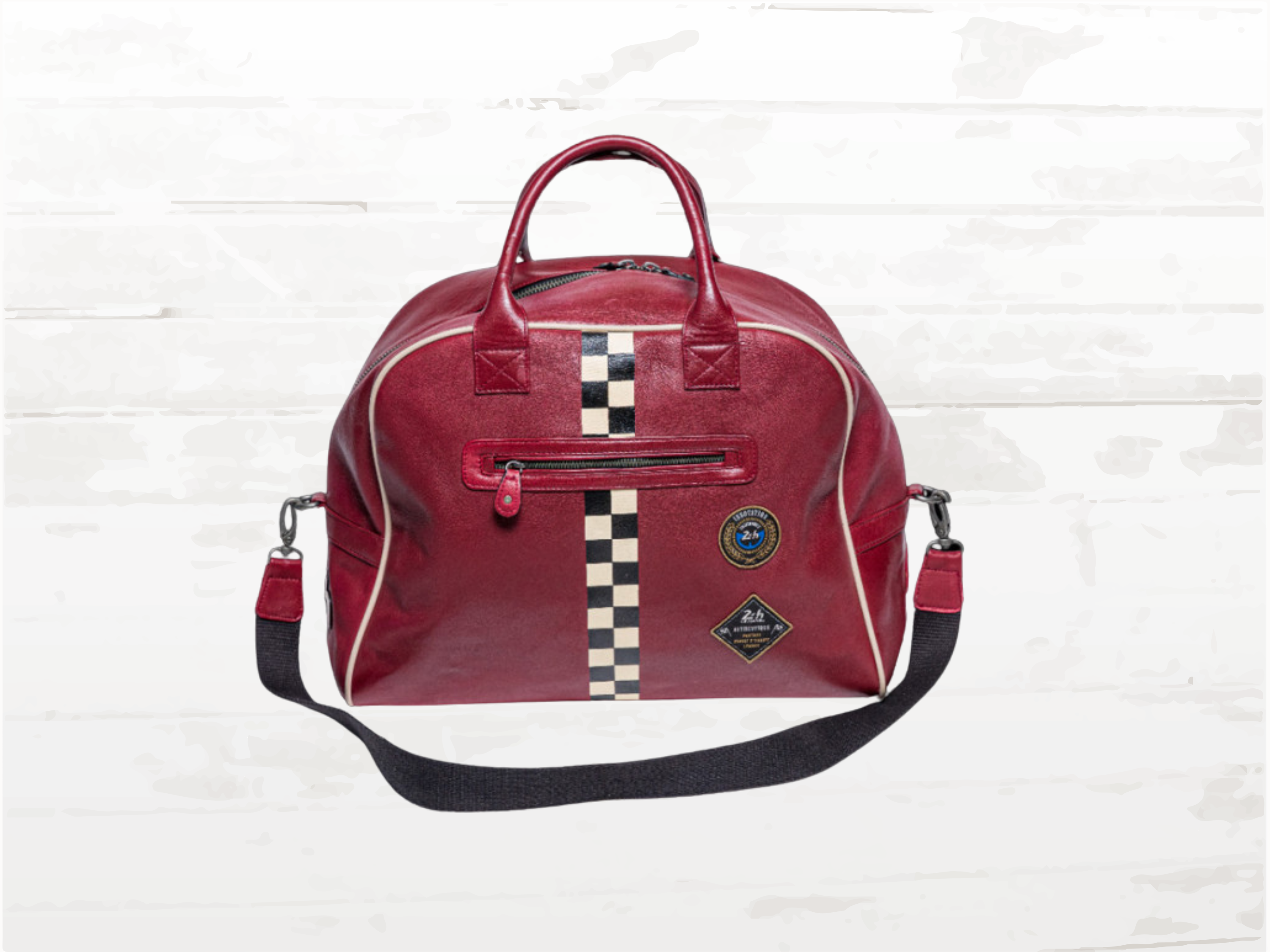 24h Le Mans Leather Helmet Bag Mick - Dark Red Racing Heritage