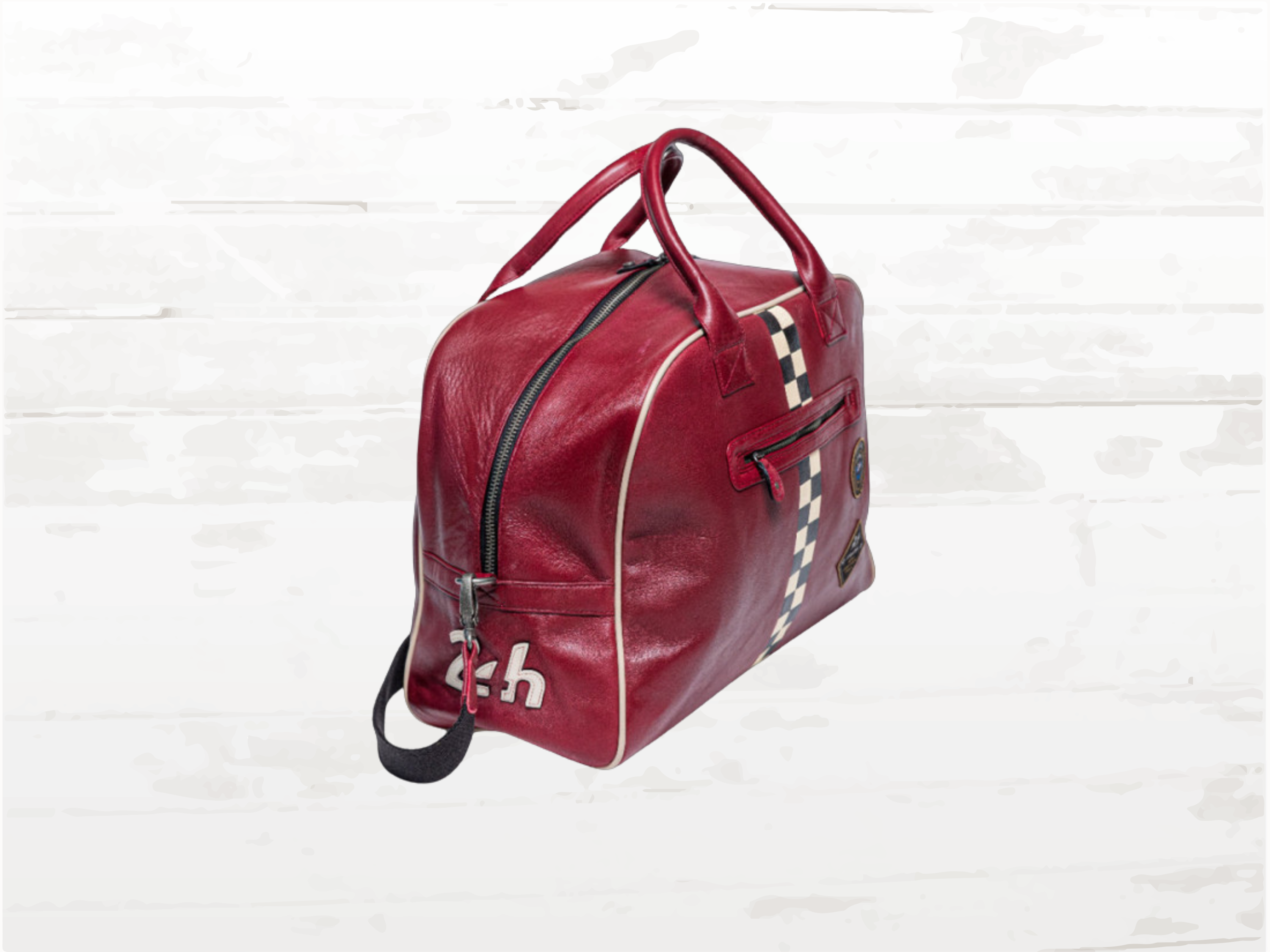 24h Le Mans Leather Helmet Bag Mick - Dark Red Racing Heritage
