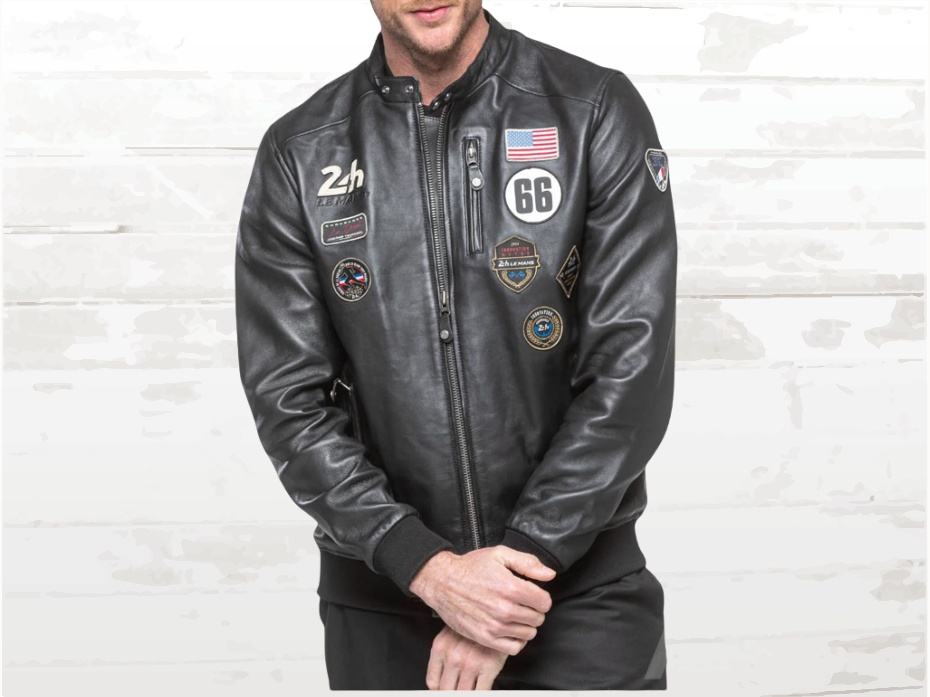24h Le Mans Pierre Leather Jacket Black - Vintage Racing Heritage | Men's