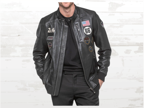 24h Le Mans Pierre Leather Jacket Black - Vintage Racing Heritage | Men's