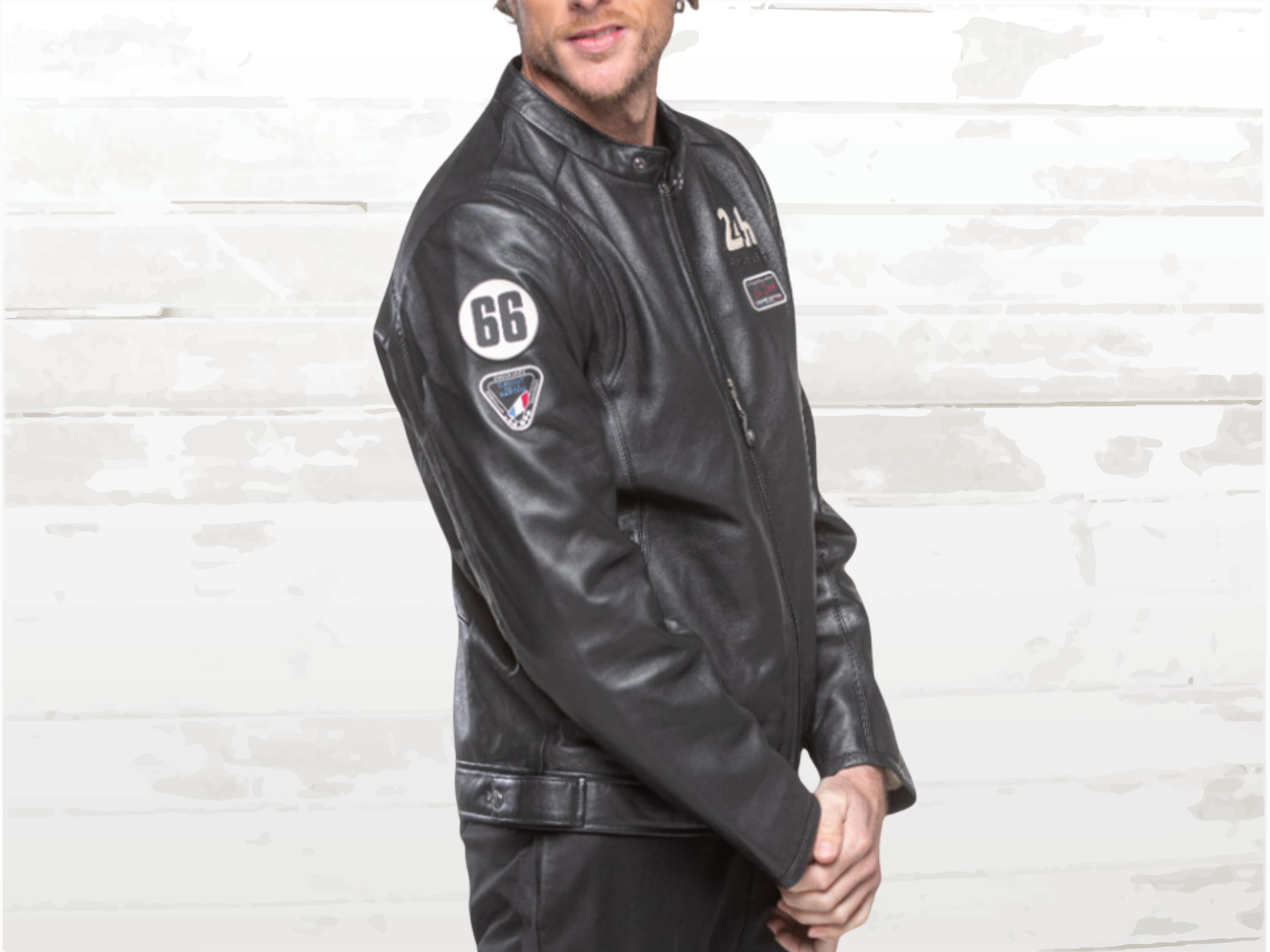 24h Le Mans Sten Leather Jacket Black - Vintage Racing Heritage | Men's