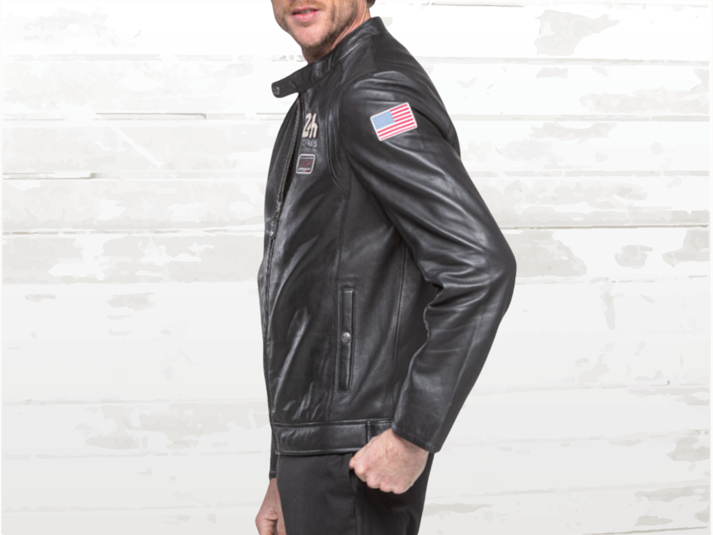 24h Le Mans Sten Leather Jacket Black - Vintage Racing Heritage | Men's