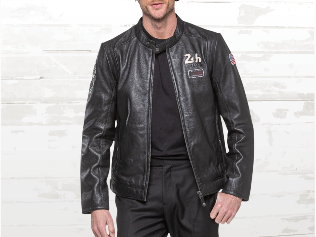 24h Le Mans Sten Leather Jacket Black - Vintage Racing Heritage | Men's