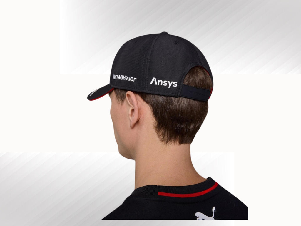 Porsche Motorsport Hat: Black Racing Cap with Sponsor Logos
