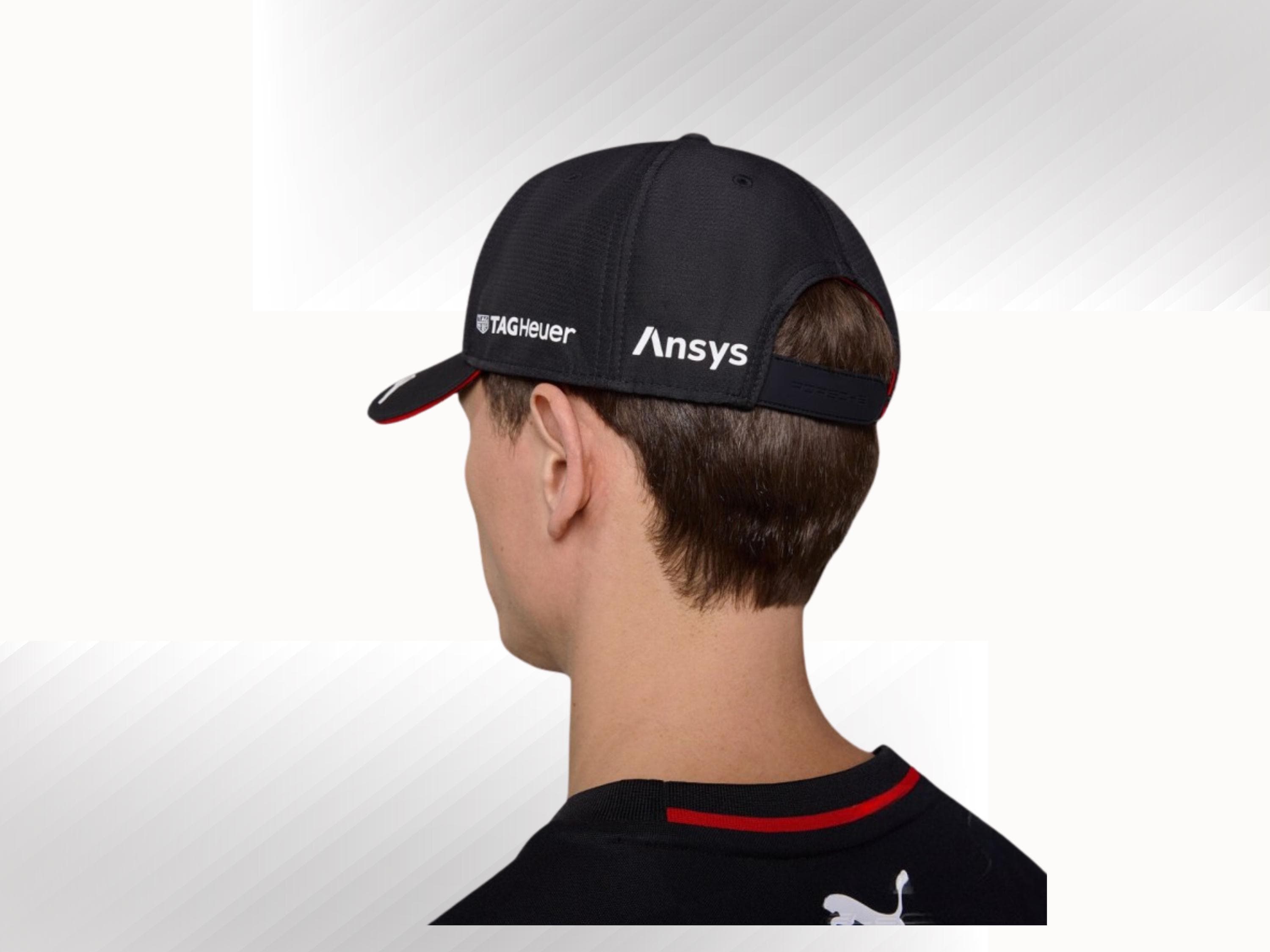 Porsche Motorsport Hat: Black Racing Cap with Sponsor Logos
