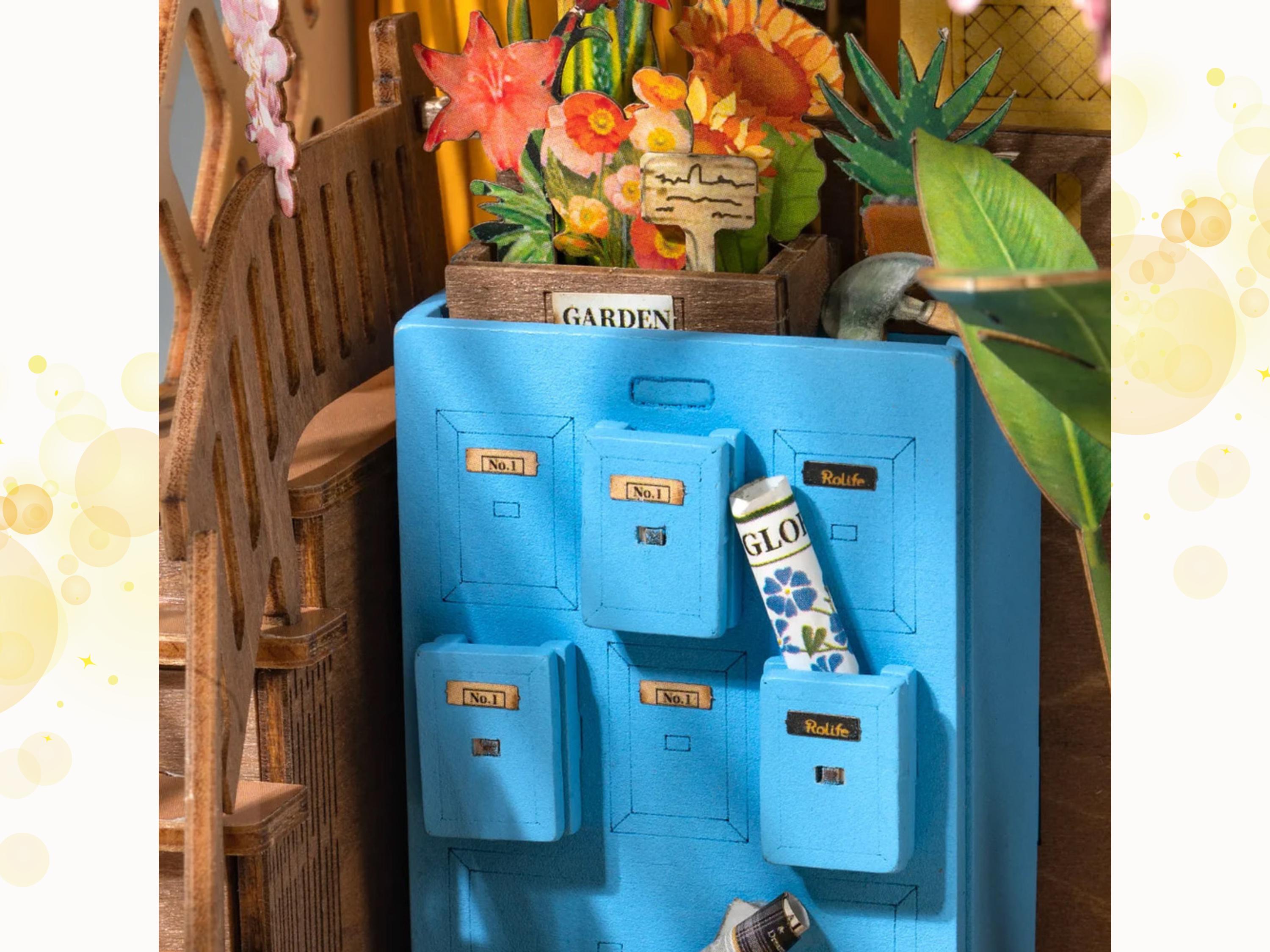 DIY Garden Book Nook Kit: Greenhouse Shelf Insert, French Style Miniature