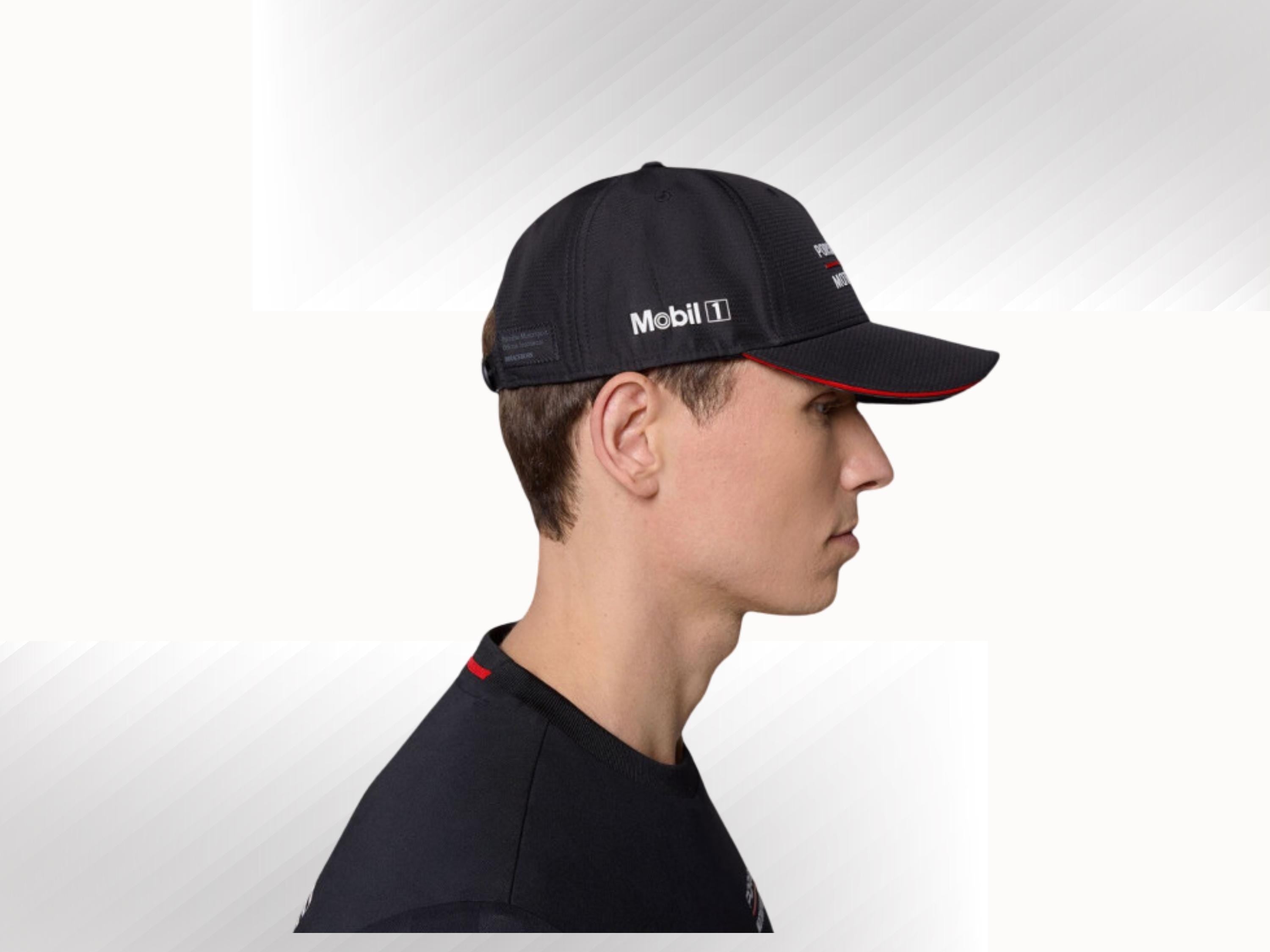 Porsche Motorsport Hat: Black Racing Cap with Sponsor Logos