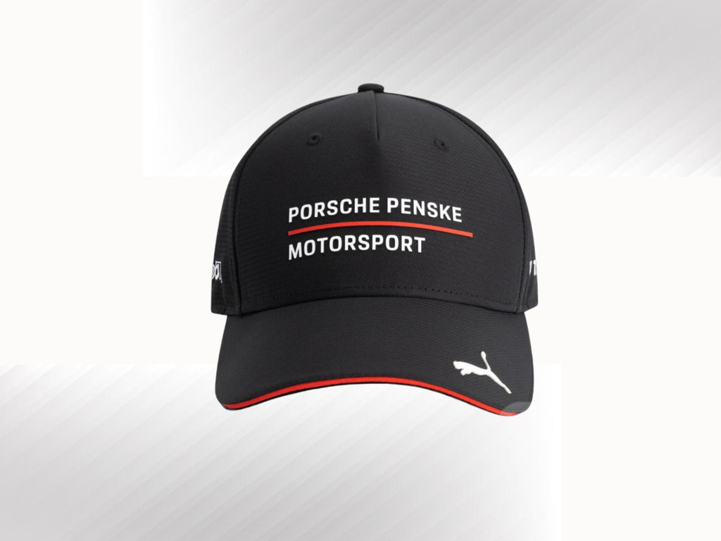 Porsche Motorsport Hat: Black Racing Cap with Sponsor Logos