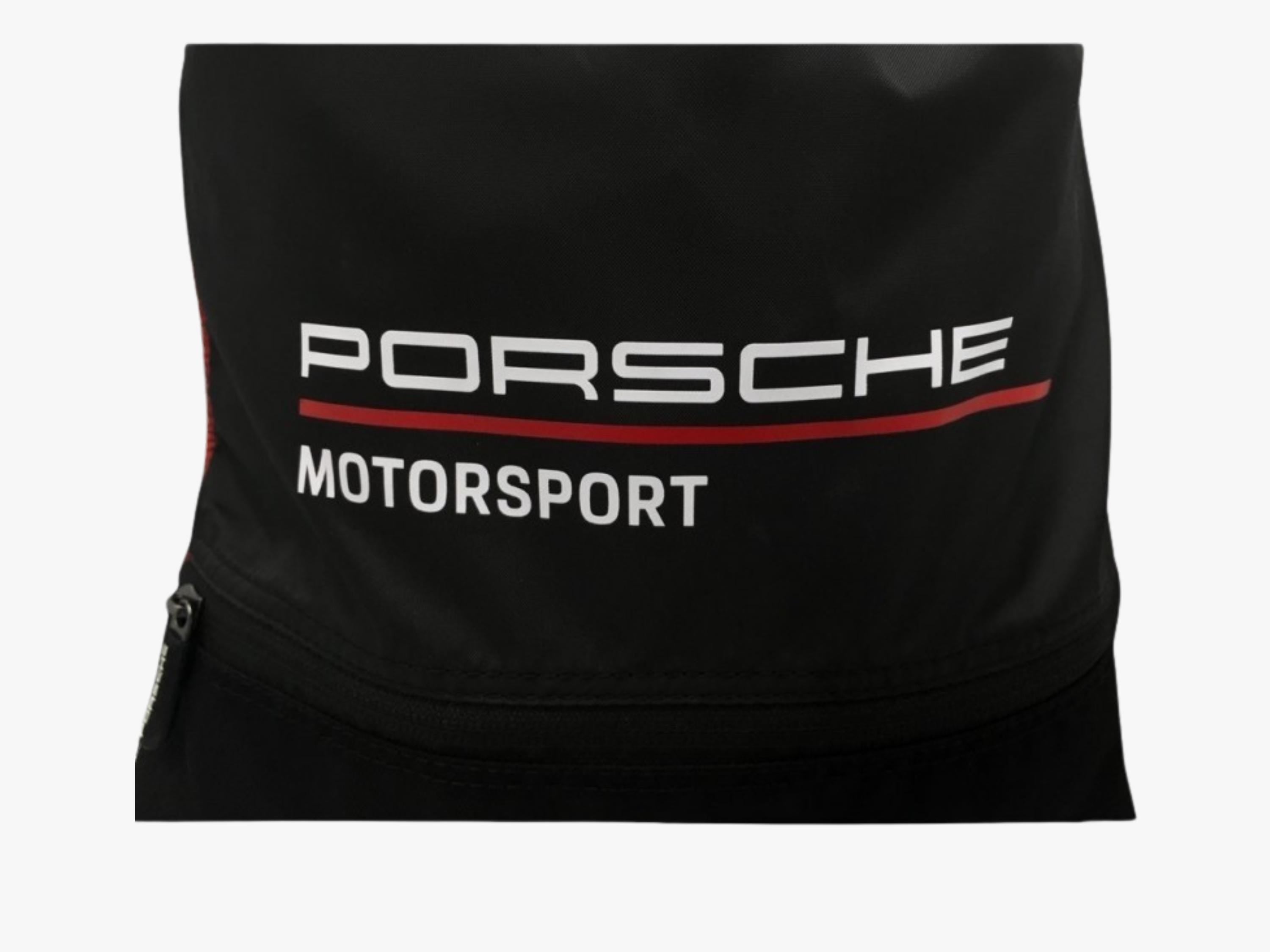 Porsche Motorsport Drawstring Bag: Lightweight Black Polyester Backpack