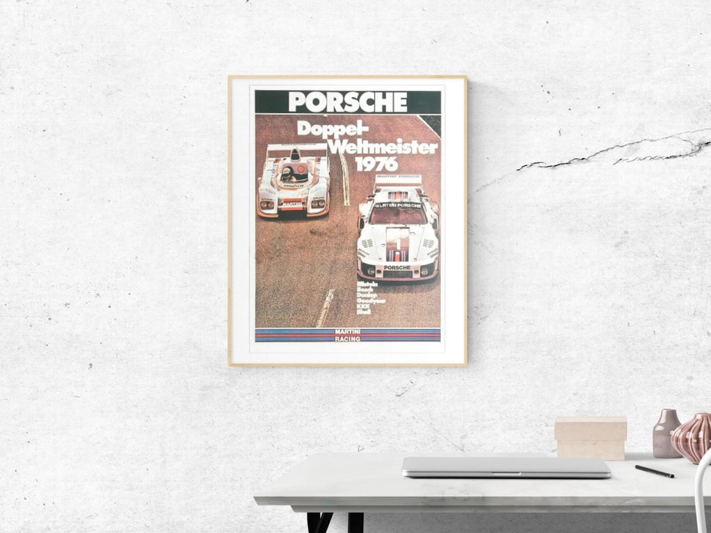 Porsche Poster Doppel-Weltmeister 1976 Poster, Martini Racing , Car fans gift