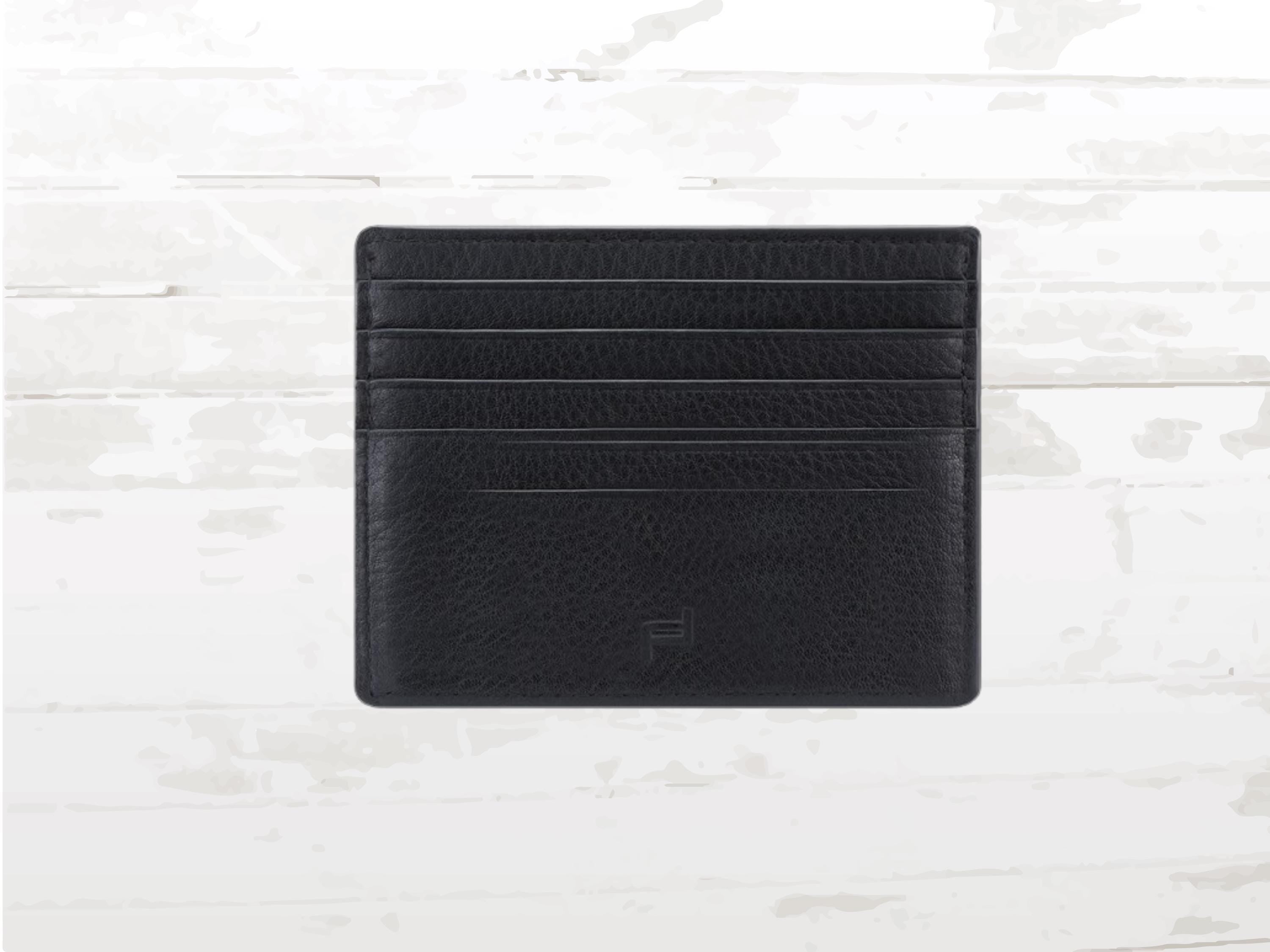 Porsche Design Leather Card Holder Wallet: Black RFID Business Wallet