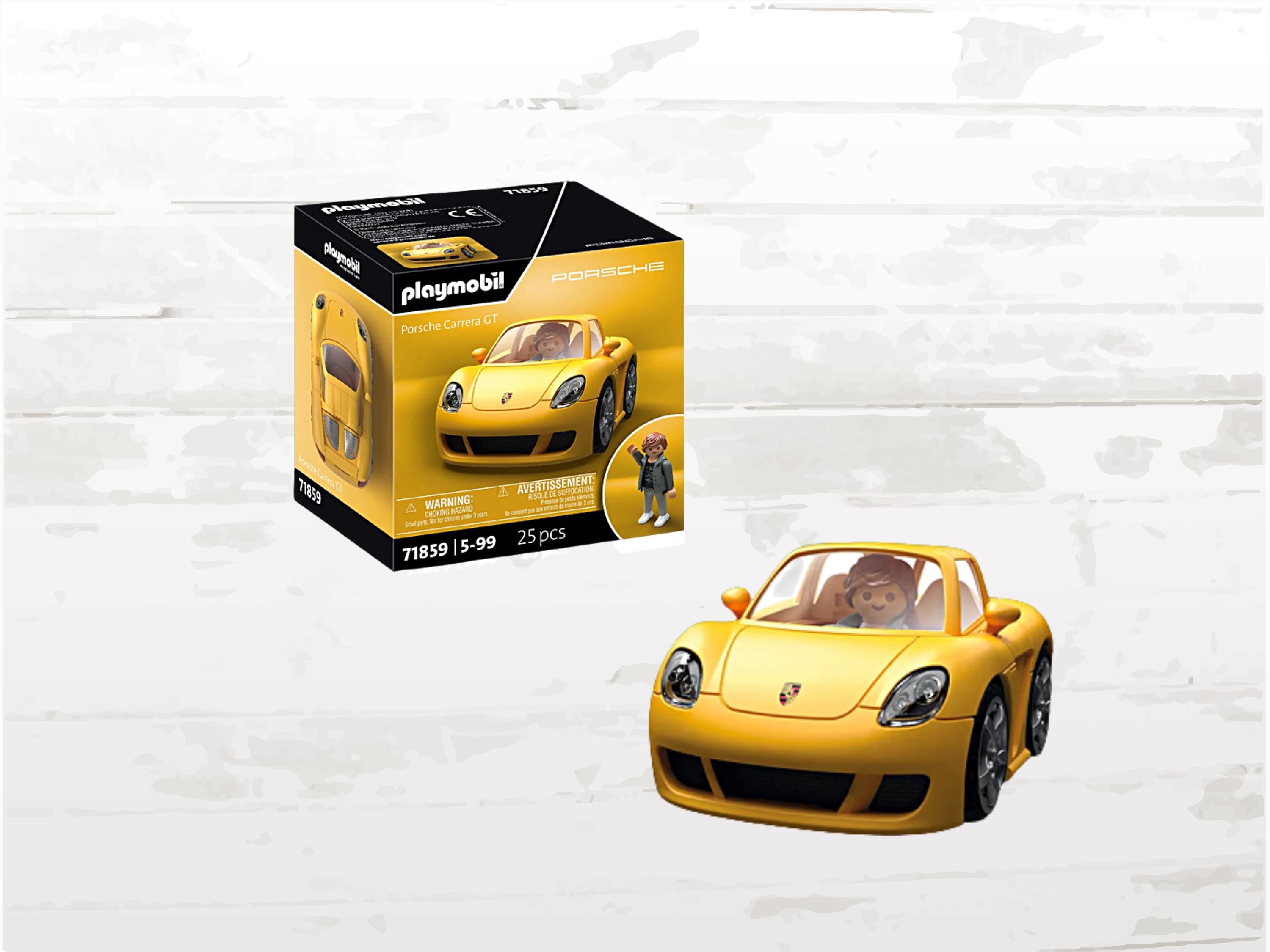Playmobil Porsche Carrera GT: Speed Yellow Model Car, Removable Roof
