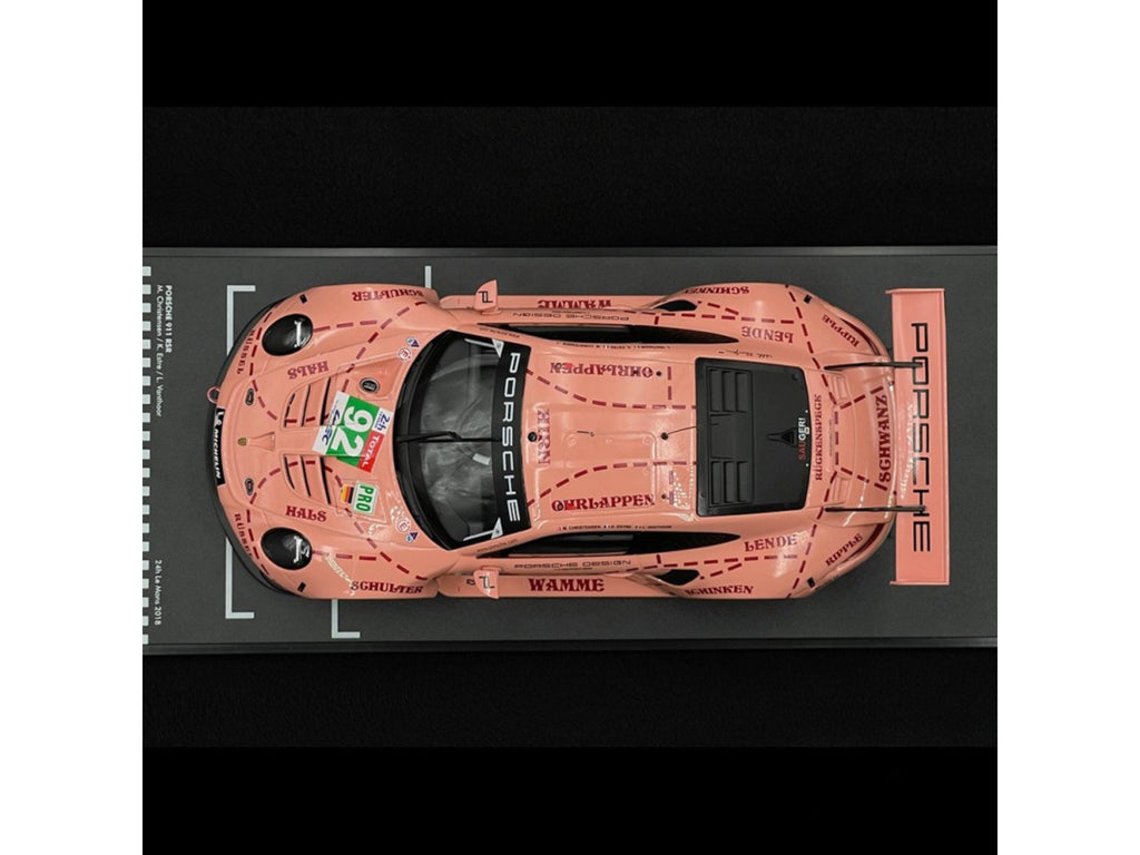 Porsche 911 RSR Pink Pig 2018 Le Mans Winner, 1:18 Diecast Collector Model, Pink Pig Motorsport Car