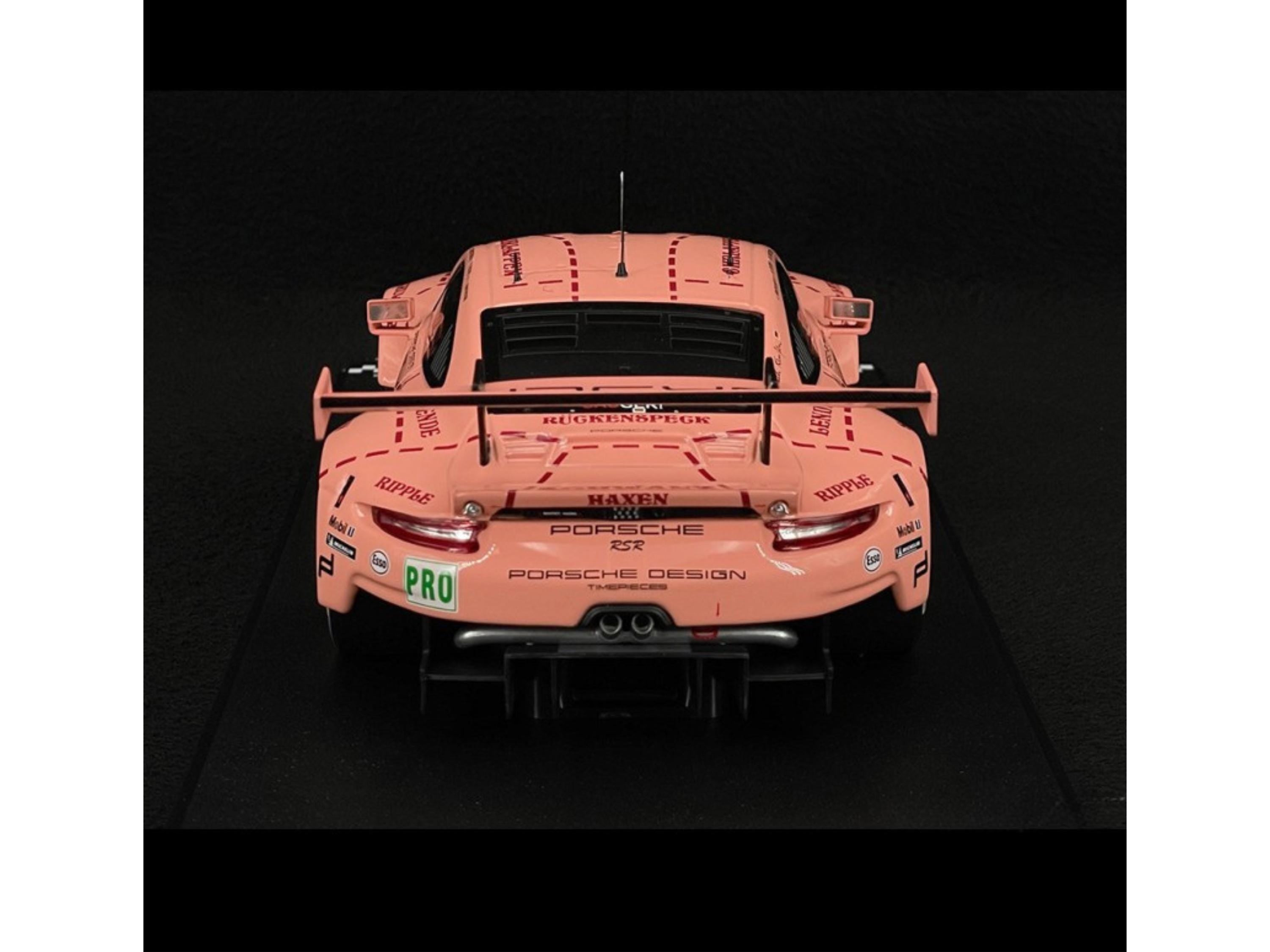 Porsche 911 RSR Pink Pig 2018 Le Mans Winner, 1:18 Diecast Collector Model, Pink Pig Motorsport Car