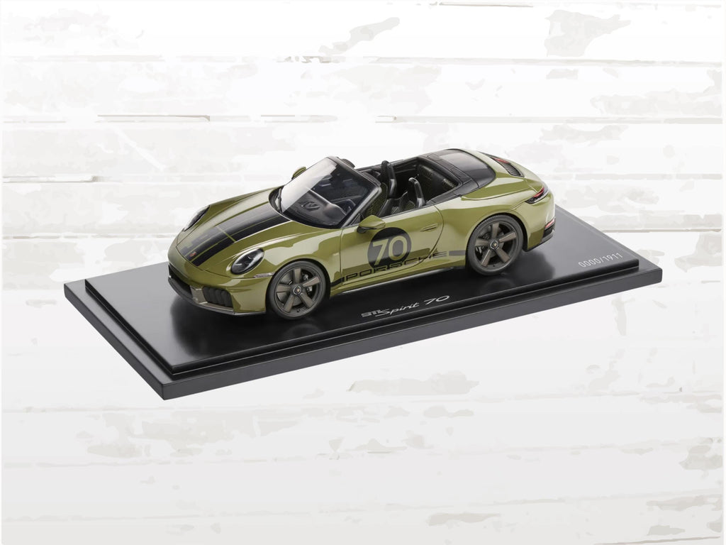 Porsche 911 Spirit 70 Type 992 Cabriolet 2025 Olive Neo 1:18 | Spark | Limited Edition