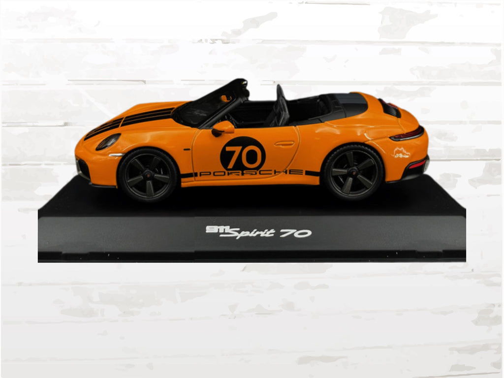 Porsche 911 Spirit 70 Cabriolet 2025 Signal Orange 1:43 Model Car