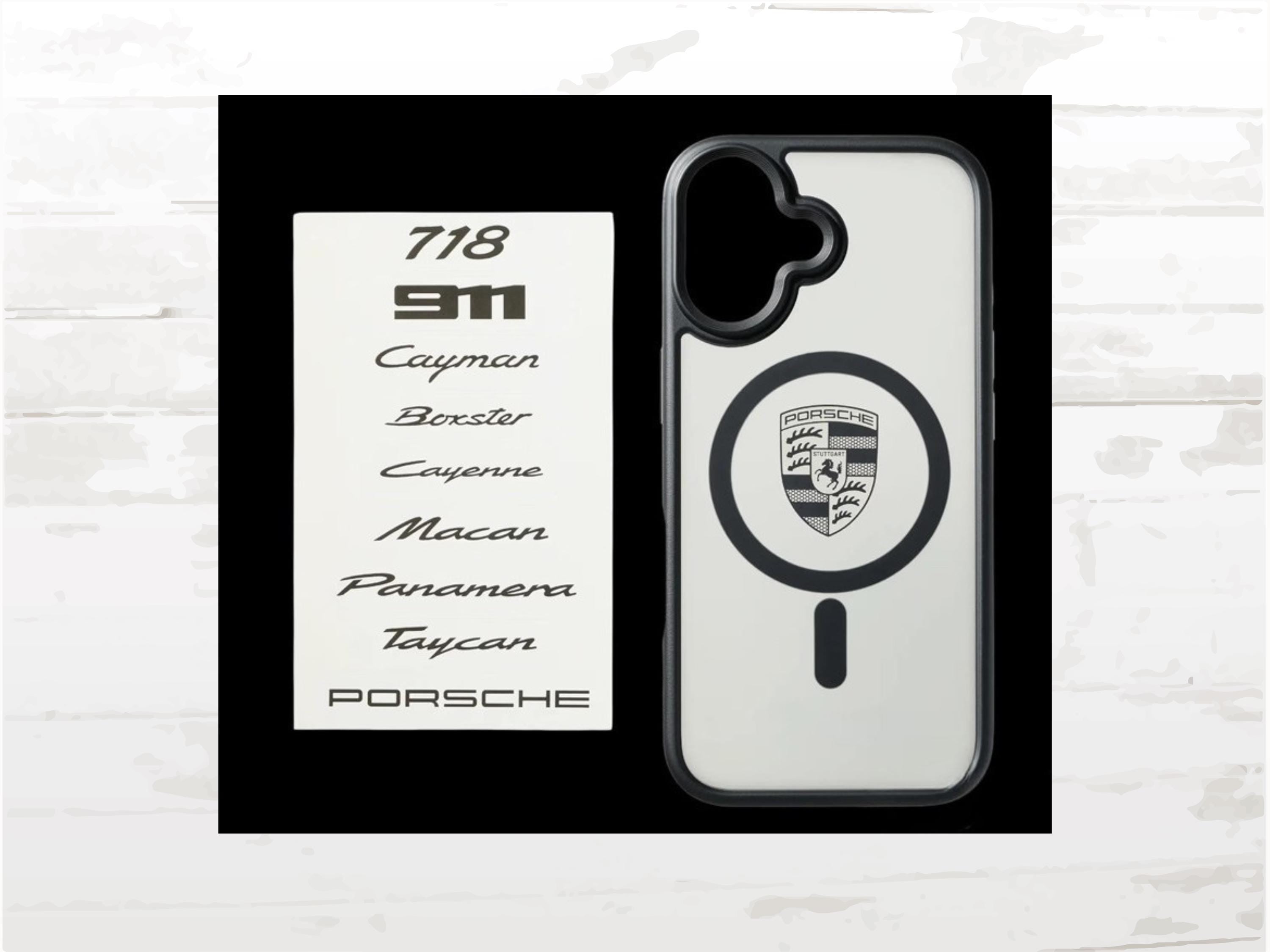 Porsche iPhone 17 Case I Customisable I Black Transparent MagSafe Cover