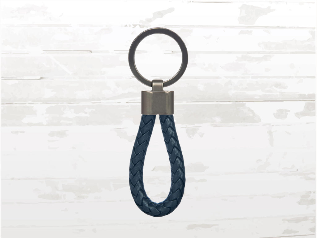 Porsche Design Keyring Dark Blue Leather Cord | Woven Keychain | Luxury Gift
