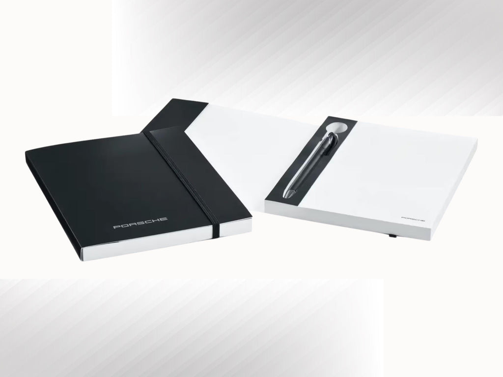 Porsche Notebook with Pen Essential | Black | Made in Germany | A5 Notepad
