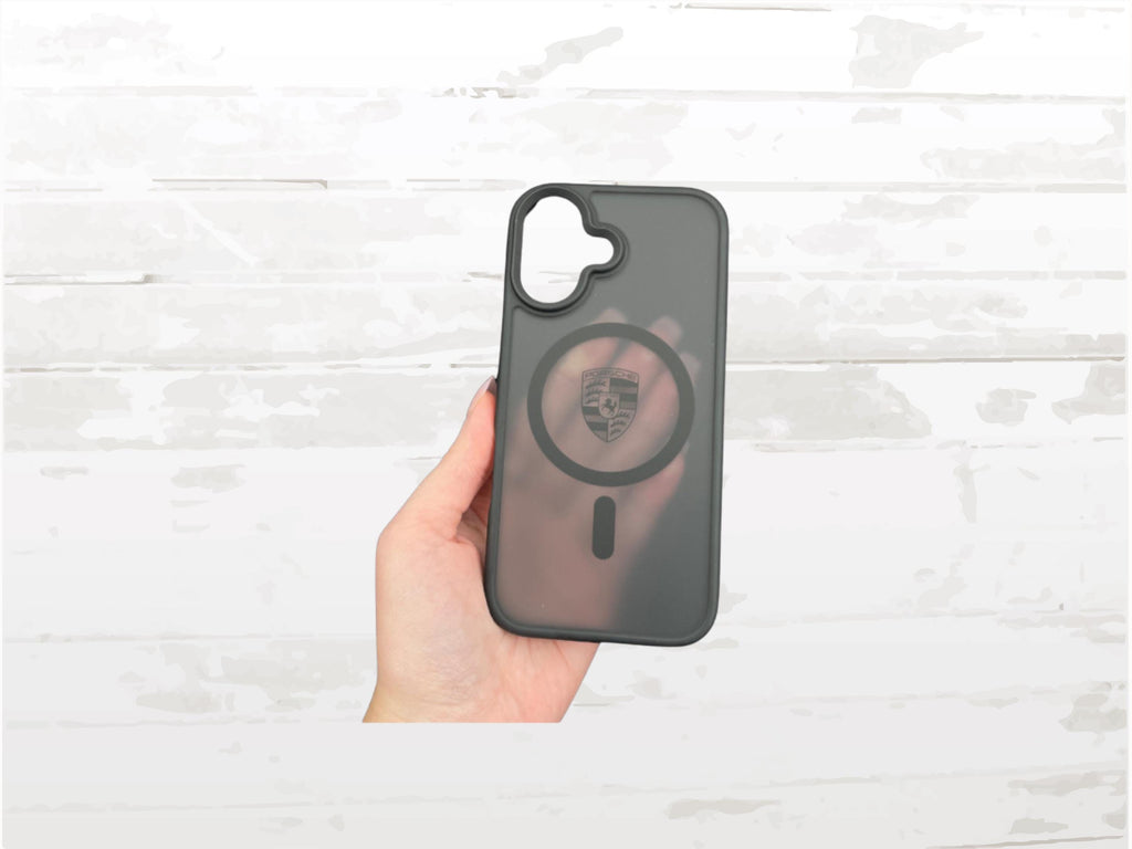 Porsche iPhone 17 Case I Customisable I Black Transparent MagSafe Cover