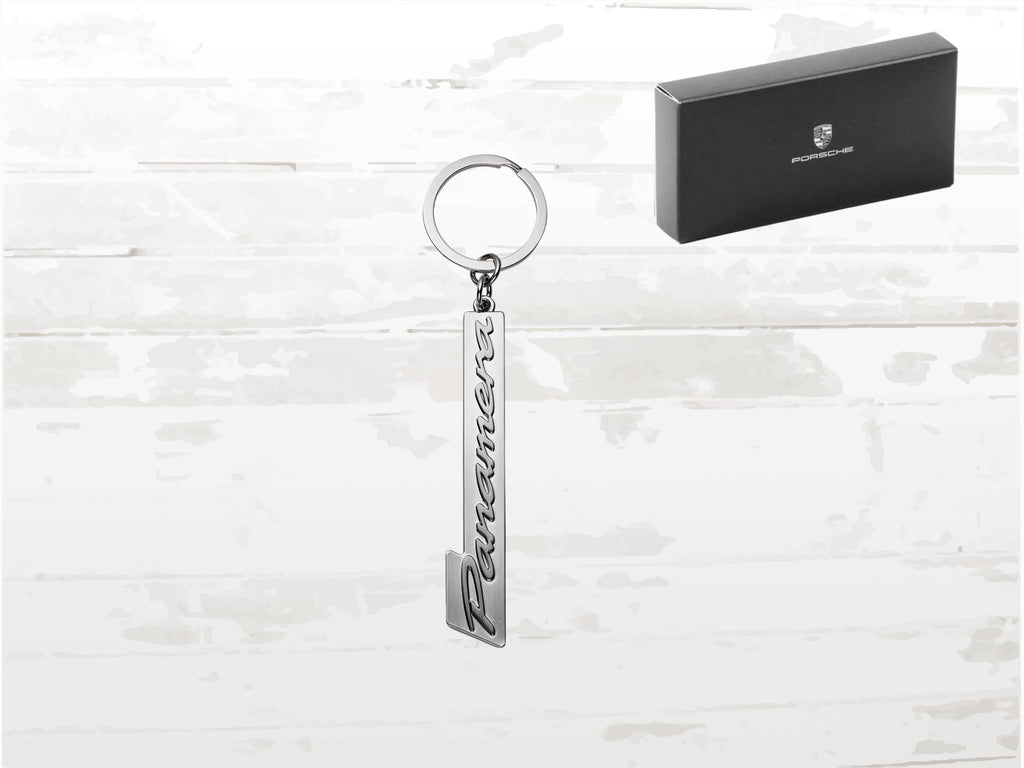 Porsche Panamera Silver Keyring, Metal Logo Keychain