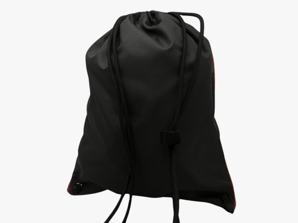 Porsche Motorsport Drawstring Bag: Lightweight Black Polyester Backpack