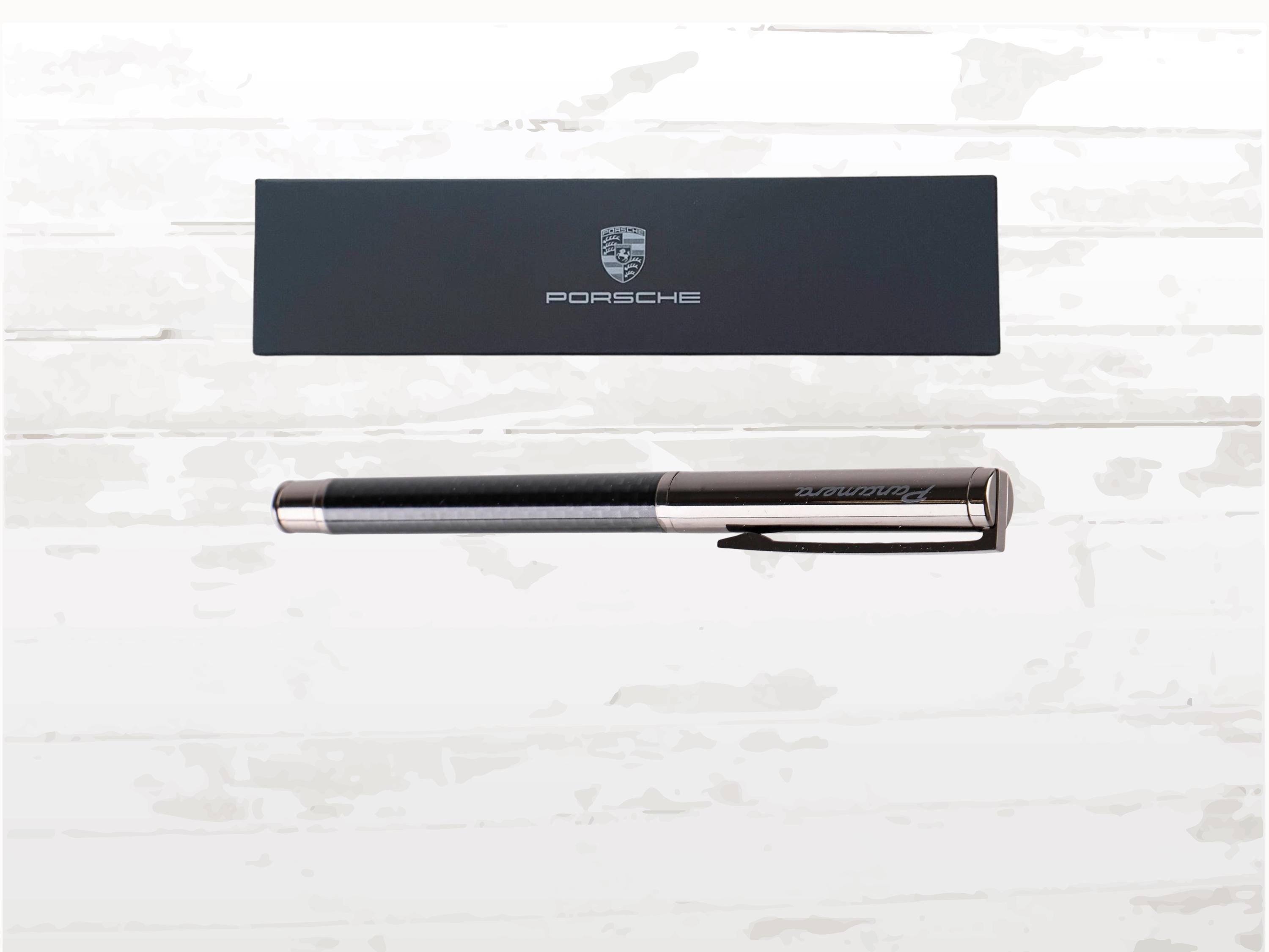 Porsche Panamera Rollerball Pen | Dark Grey Carbon Design | Refined Gift Car lovers