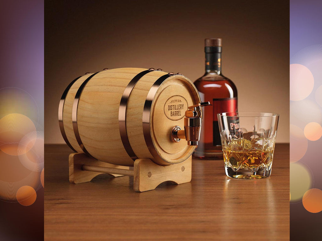 Wooden Whiskey Barrel Keg: 800ml Home Bar Decor