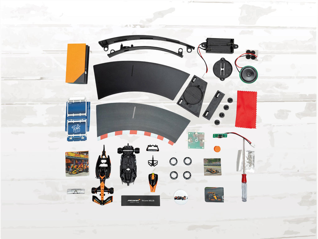 McLaren F1 Advent Calendar | 24-Day Build Kit with 1:43 Model Car + Engine Sound Base | Formula One Christmas Gift for Racing Fans