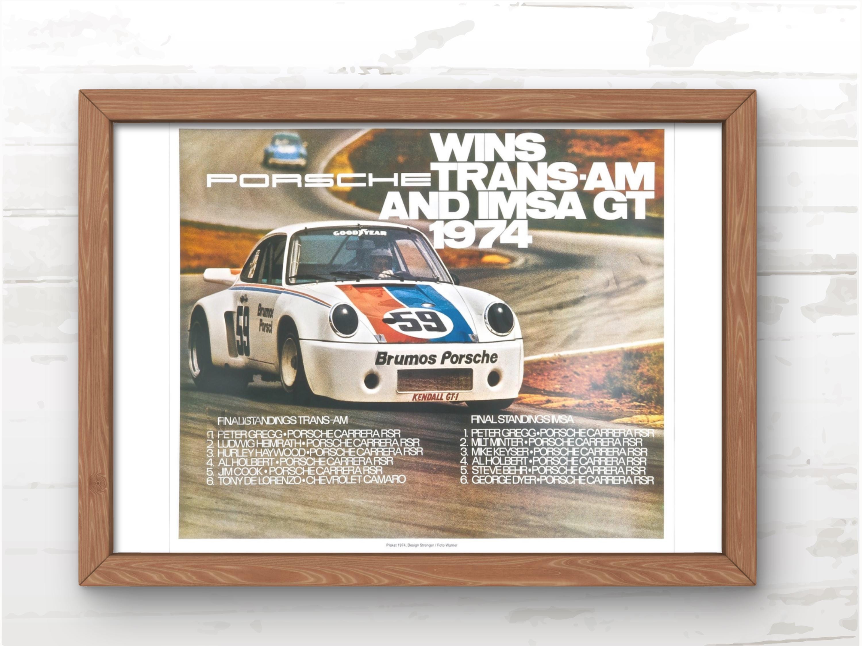 Porsche Poster Trans-Am & IMSA GT 1974 Poster, Brumos Porsche Racing