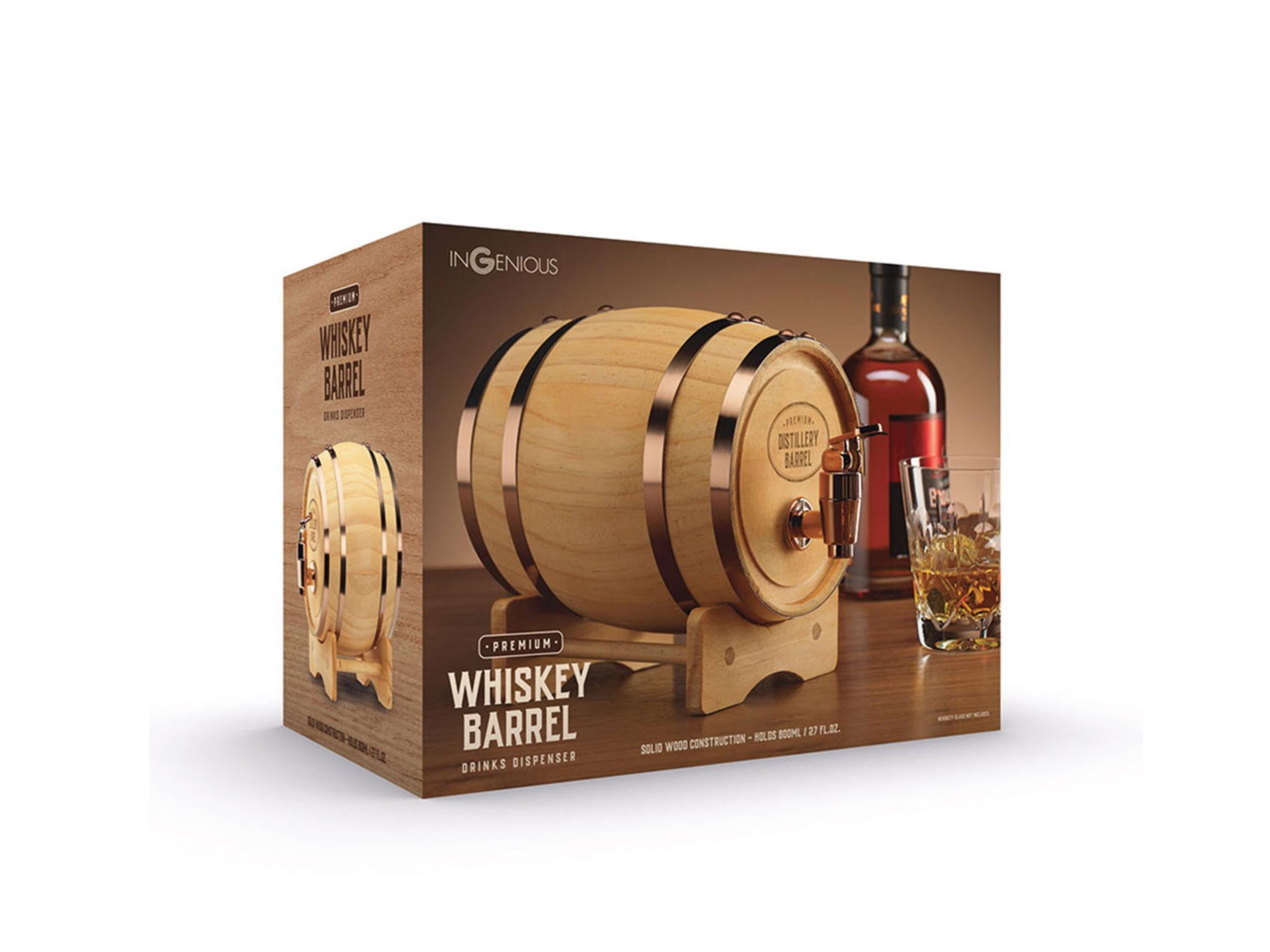 Wooden Whiskey Barrel Keg: 800ml Home Bar Decor