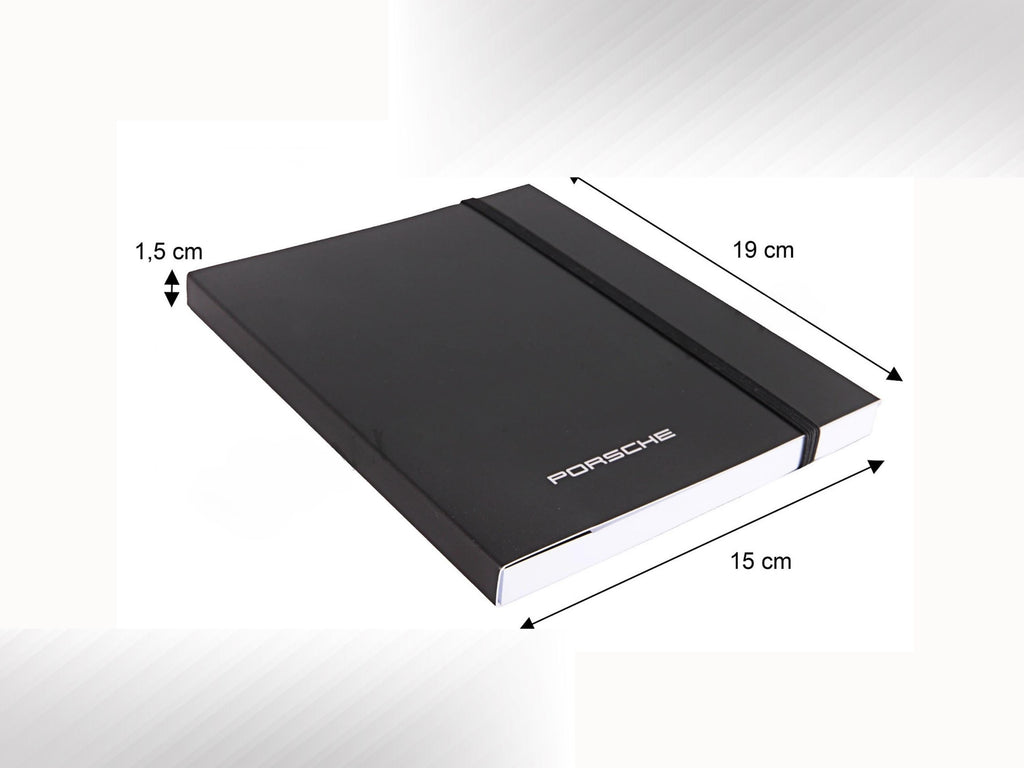 Porsche Notebook with Pen Essential | Black | Made in Germany | A5 Notepad