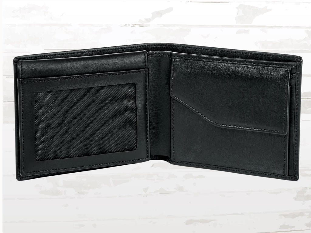 Porsche Leather Wallet for Men – Black with Embossed Crest