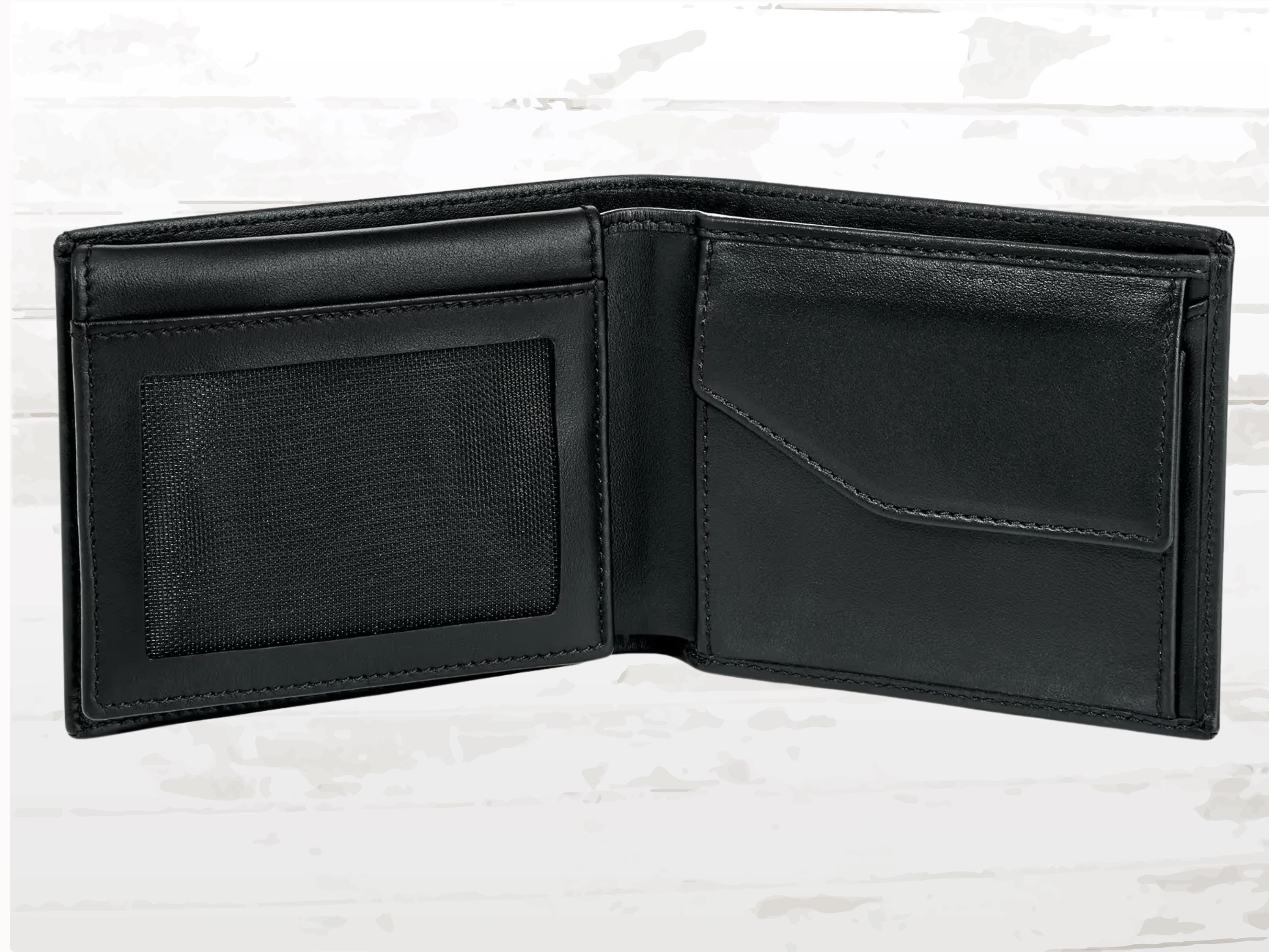 Porsche Leather Wallet for Men – Black with Embossed Crest