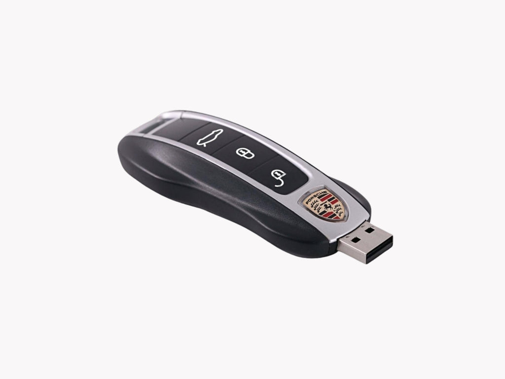 Porsche USB Stick 64GB Ignition Key Design | Black Chrome